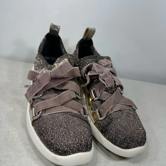 New GIUSEPPE ZANOTTI Multicolor Glitter DONNA NATALIE Slip-On Sneakers Sz 39,5