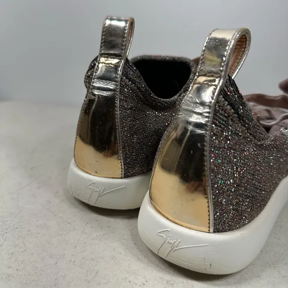 New GIUSEPPE ZANOTTI Multicolor Glitter DONNA NATALIE Slip-On Sneakers Sz 39,5