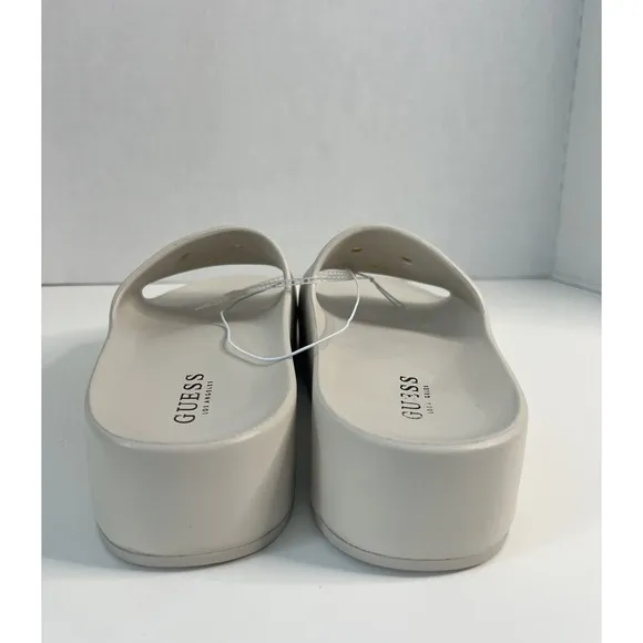 New GUESS Los Angeles Beige Platform Slides Sandals Size 11