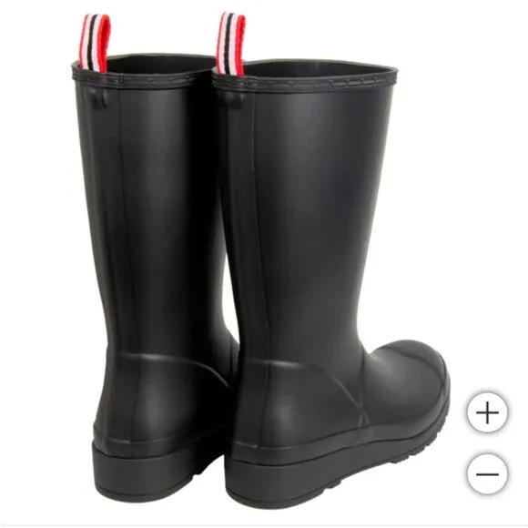 New Hunter Women's Play Tall Rain‎ Boots Waterproof Black Size 7