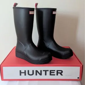 New Hunter Women's Play Tall Rain‎ Boots Waterproof Black Size 7