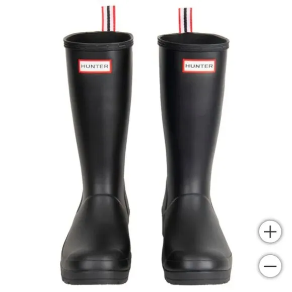 New Hunter Women's Play Tall Rain‎ Boots Waterproof Black Size 7