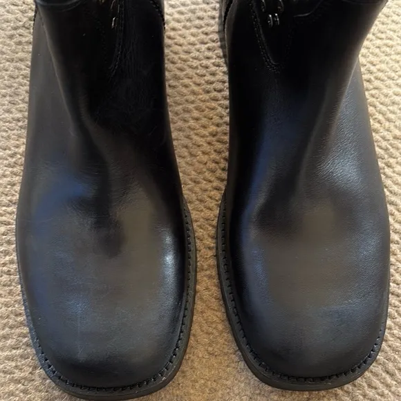 NEW in Box Free People Leather Harmony Studded Boots Black Size 6
