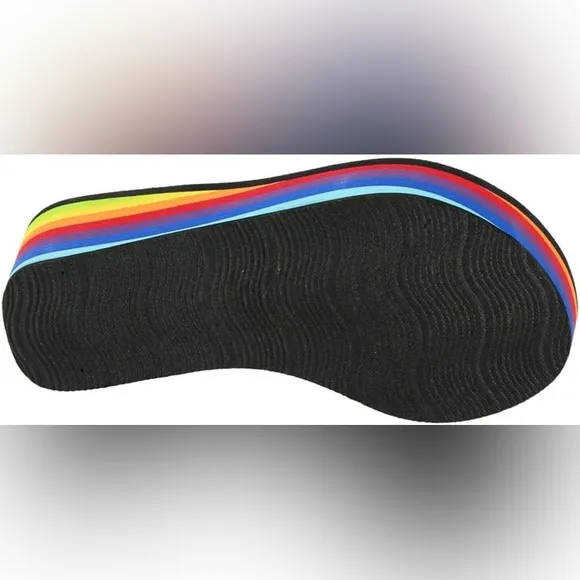 New In! Rocket Dog Multicolor Rainbow Ultra Platform Wedge Sandal