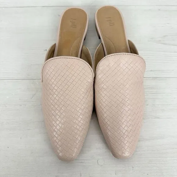 NEW J. Jill Leather Slip On Mules Flats Size 10 Pointed Toes Blush Pink Preppy