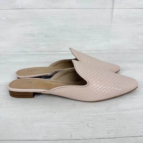 NEW J. Jill Leather Slip On Mules Flats Size 10 Pointed Toes Blush Pink Preppy