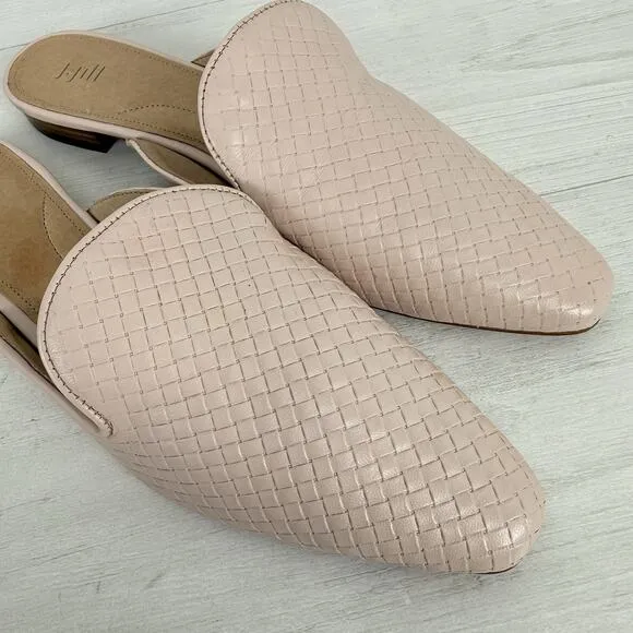 NEW J. Jill Leather Slip On Mules Flats Size 10 Pointed Toes Blush Pink Preppy