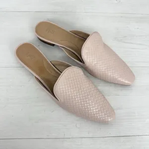 NEW J. Jill Leather Slip On Mules Flats Size 10 Pointed Toes Blush Pink Preppy