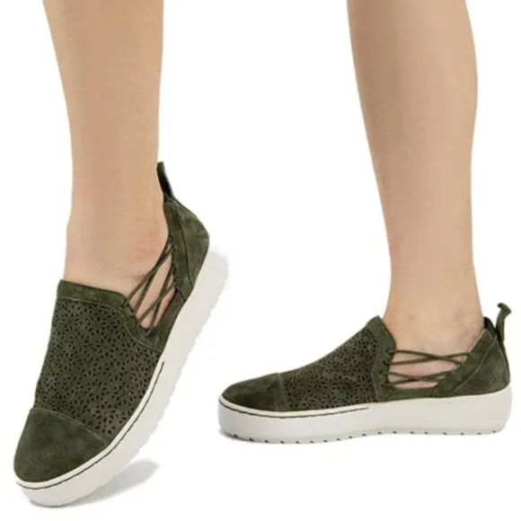 new Jambu Erin Sneakers  Suede Perforated Trainers Slip-On Sneakers  Sho…