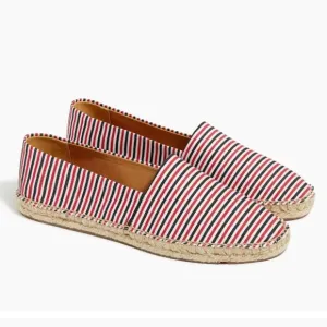 NEW J.CREW PRINTED SLIP ON ESPADRILLES IN BARBIE CORE SZ 10