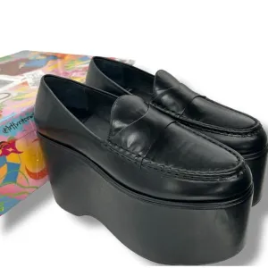 NEW Jeffrey Campbell Soaring Platform Loafers Size 7 Super High Wedge Heels