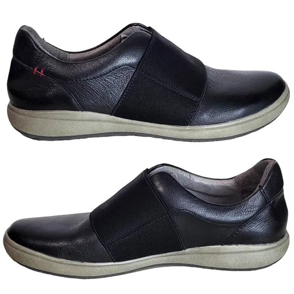 New Josef seibel caren womens size 36 5.5-6 leather slip on sneakers black