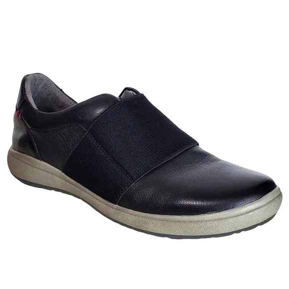 New Josef seibel caren womens size 36 5.5-6 leather slip on sneakers black