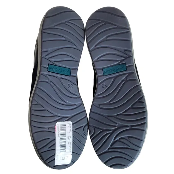 New Josef seibel caren womens size 36 5.5-6 leather slip on sneakers black