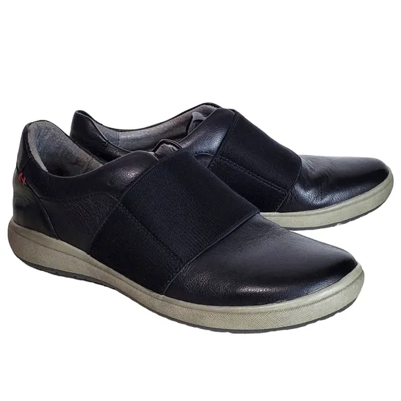 New Josef seibel caren womens size 36 5.5-6 leather slip on sneakers black