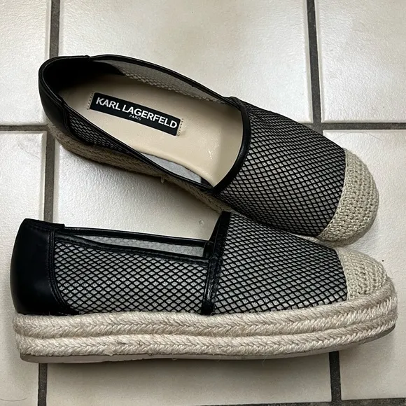NEW Karl Lagerfeld Adila Platform Espadrilles Flats
