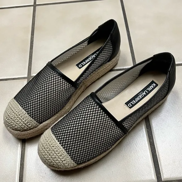NEW Karl Lagerfeld Adila Platform Espadrilles Flats