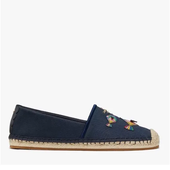 NEW Kate Spade Aqua Espadrilles Shoes with Fish Size 9