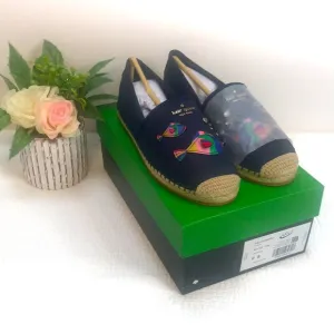 NEW Kate Spade Aqua Espadrilles Shoes with Fish Size 9