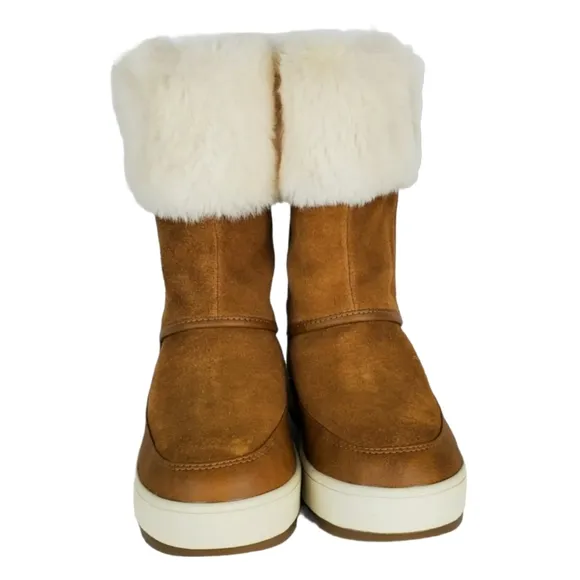 New koolaburra ugg tynlee snow waterproof suede faux fur winter boots chestnut