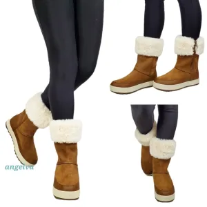 New koolaburra ugg tynlee snow waterproof suede faux fur winter boots chestnut