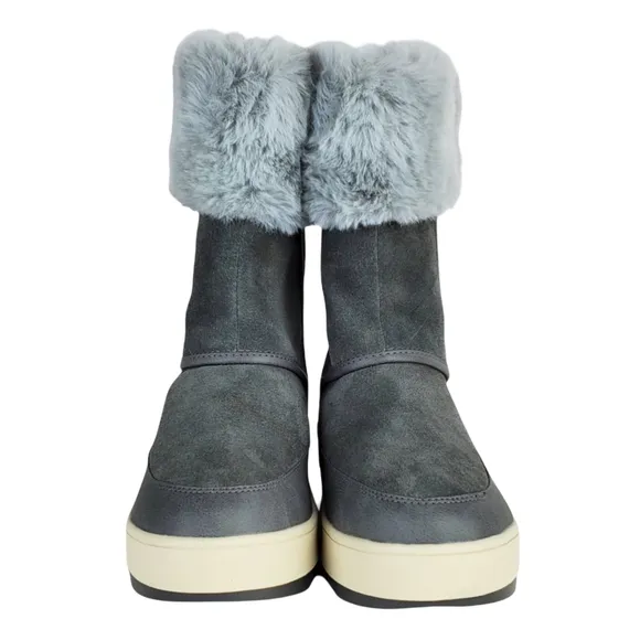 New koolaburra ugg tynlee suede faux fur snow waterproof winter boots stone grey
