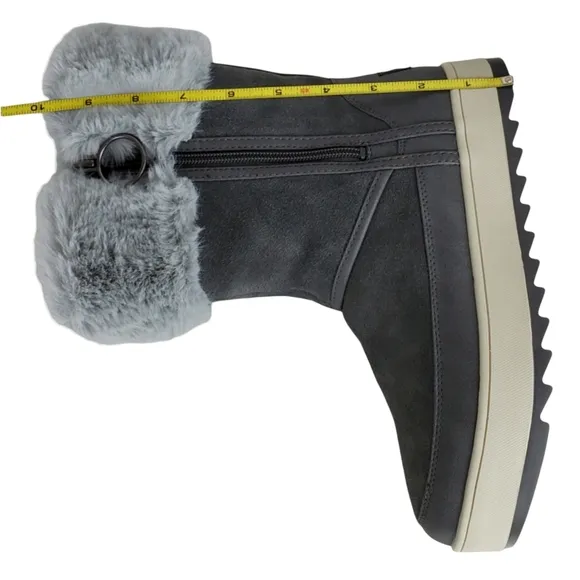 New koolaburra ugg tynlee suede faux fur snow waterproof winter boots stone grey