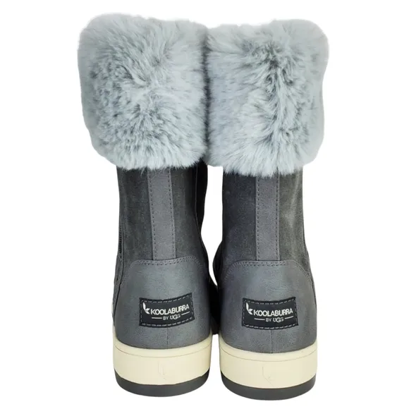 New koolaburra ugg tynlee suede faux fur snow waterproof winter boots stone grey