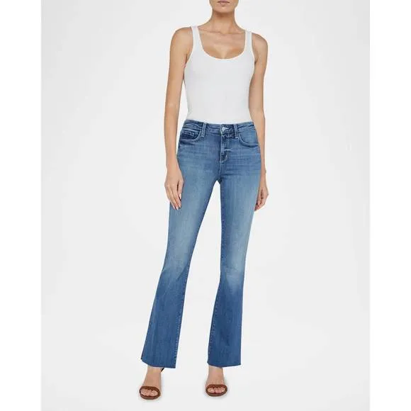 NEW L'AGENCE sneeki low rise sneaker straight leg jean in hanson