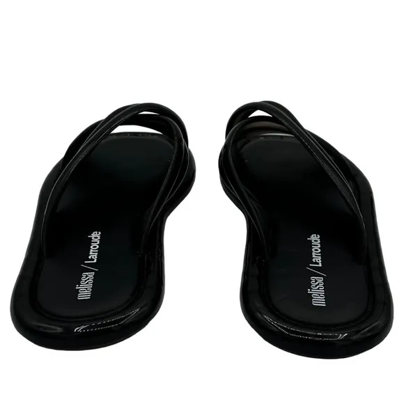 NEW LARROUDÉ x Melissa Cali PVC Slide Sandals Crossover Straps in Black Size 7