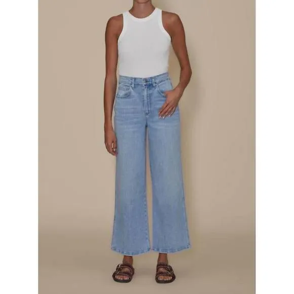 NEW LE JEAN juliette wide ankle in blue valley