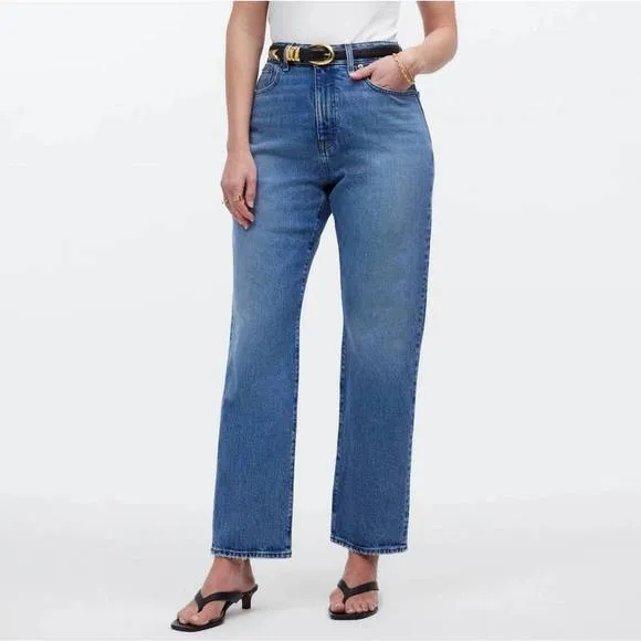 NEW MADEWELL curvy '90s straight crop jean in hazeldell wash