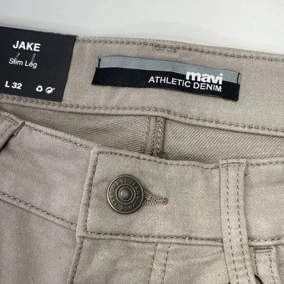NEW MAVI Men's Jeans Taupe Size 32 Jake Athletic Slim Leg Denim NWT