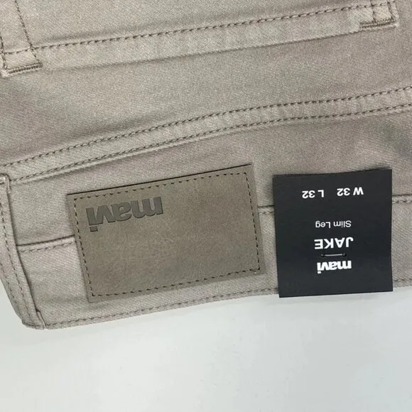 NEW MAVI Men's Jeans Taupe Size 32 Jake Athletic Slim Leg Denim NWT
