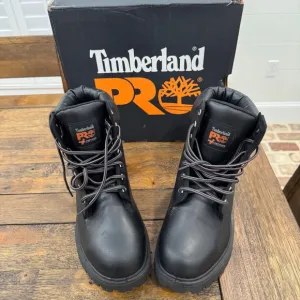 New Mens 8 Timberland PRO 6&quot; Direct Attach Waterproof Steel Toe Work Boots Black