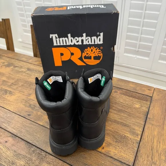 New Mens 8 Timberland PRO 6&quot; Direct Attach Waterproof Steel Toe Work Boots Black
