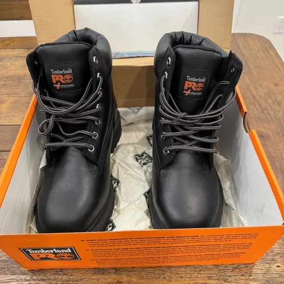 New Mens 8 Timberland PRO 6&quot; Direct Attach Waterproof Steel Toe Work Boots Black