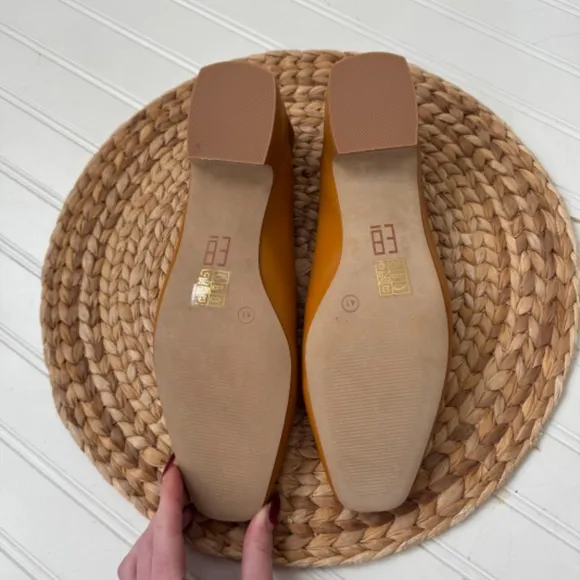 NEW Miista Astri Leather Ballet Flats Mustard Yellow 10.5 ( EU 41) NWOT