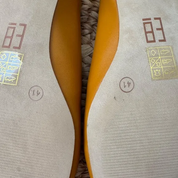 NEW Miista Astri Leather Ballet Flats Mustard Yellow 10.5 ( EU 41) NWOT