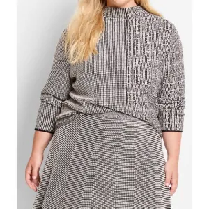NEW NIC   ZOE pixel knit sweater in cream multi