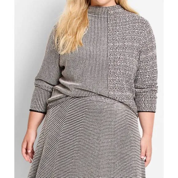 NEW NIC   ZOE pixel knit sweater in cream multi