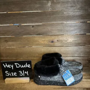New NWT Big Kids Hey Dude Britt Boho‎ Lined Black Ankle Booties Boots Size 3 Y