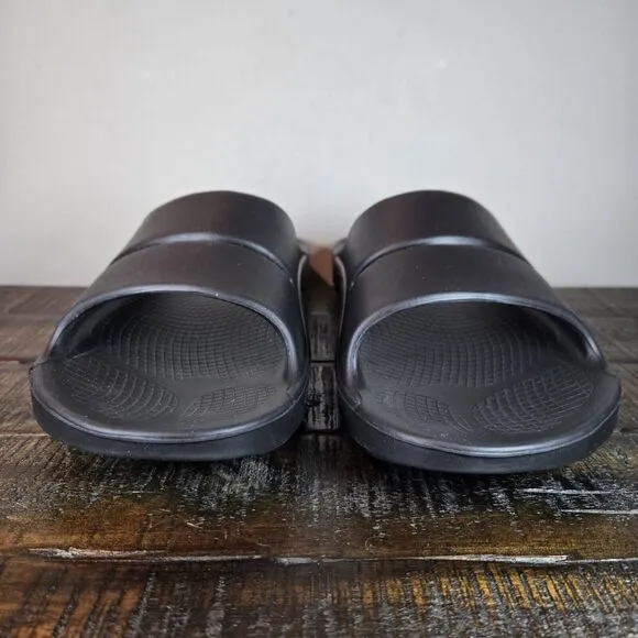 NEW Oofos OOahh Mens Size 13 Recovery Slip-On Slides Beach Sandals Black