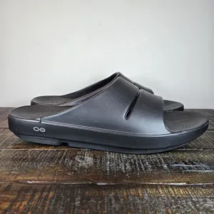 NEW Oofos OOahh Mens Size 13 Recovery Slip-On Slides Beach Sandals Black