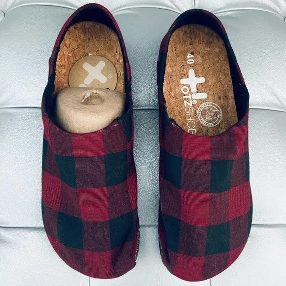 NEW! Otz Shoes Plaid Espadrilles Santa Red Black