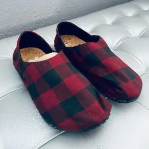 NEW! Otz Shoes Plaid Espadrilles Santa Red Black