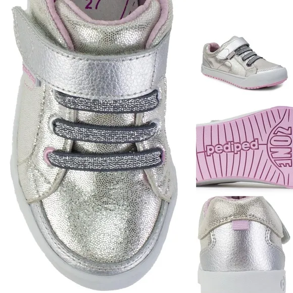 NEW pediped Dani silver sneakers