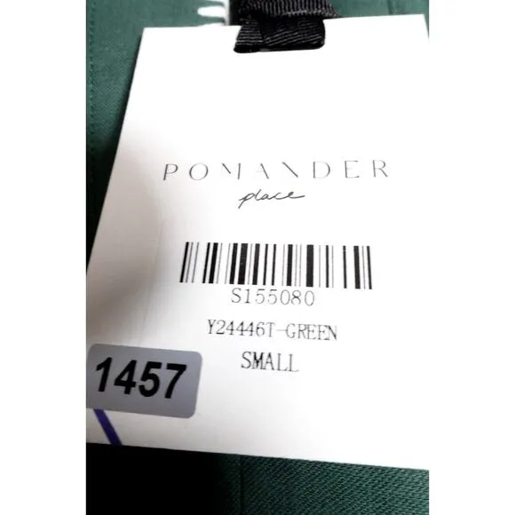 New Pomander Place Tuckernuck Finley White Stitch Green Flutter Dress S 1457-ZZ