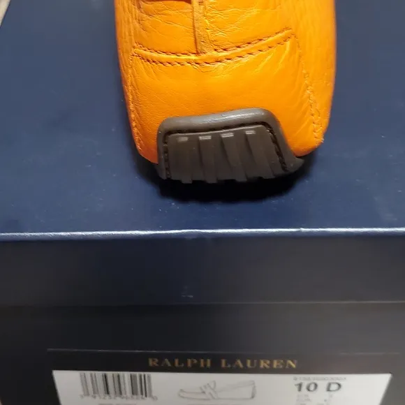 👞NEW👞 Purple Label Ralph Lauren Men's   Orange Loafers.