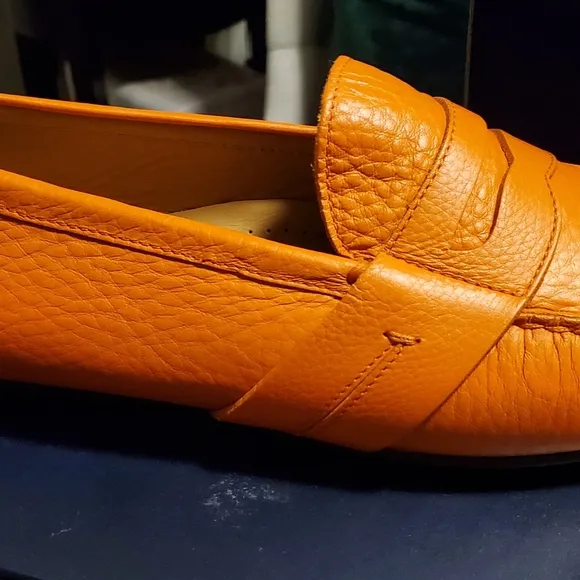 👞NEW👞 Purple Label Ralph Lauren Men's   Orange Loafers.